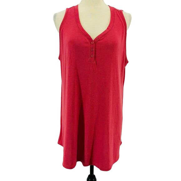 Lane Bryant Women's Salmon Pink Sleeveless Knit Top Size 14/16 - Picture 7 of 7
